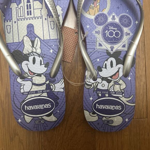 Mickey And Minnie Mouse Disney100 Flip Flops by Havaianas size 11/12 NEW - Picture 3 of 7